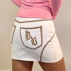 VERSACE Sport White Denim Jeans Mini Skirt Size 28